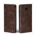 Produktbild: LBH Handyhülle für Samsung Galaxy J7 (2017) in Dunkelbraun mit Karten- und Geldfach Smartphone Hülle mit Standfunktion Flip Case Schutzhülle Magnetverschluss Vintage