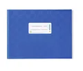 Produktbild: 19841 Heftumschlag A5 Quer Bast Blau Hefthülle mit Beschriftungsetikett & Bas...