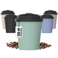 Produktbild: Thermobecher Kaffee to go aus Bio-Kunststoff - Kaffeebecher 250 ml BPA-frei & 100% recyclebar - Made in Germany Trinkbecher mit Deckel - Coffee Mug fürs Büro, Auto, Schule uvm. (Minze)