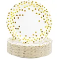 Produktbild: Weiß und Gold Teller Weiß Gold Pappteller 7'' Polka Dot Pappteller Papier Par...