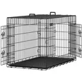 Produktbild: FEANDREA Tiertransportbox, S-XXXL, klappbar Doppeltüren mit Doppelschlössern schwarz XXL | 74.5 cm x 80.5 cm