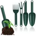 Produktbild: com-four® 4-teiliges Gartenwerkzeug-Set aus stabilem Kunststoff
