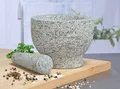 Produktbild: Haushalt International Mörser Mörser mit Stößel Reibe Zerkleinerer Gewürz Mühle aus Granit