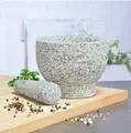 Produktbild: Granitmörser ø15x11cm mit Stößel HI Küchenmörser Gewürzmörser 95040741