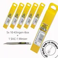 Produktbild: Olfa ® 5xSAB-10, 50 Stk.Präzisions-Klinge 9mm + 1 Stk. OLFA®SAC-1 Messer im Set
