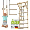 Produktbild: Juskys Sprossenwand für Kinder - Indoor Klettergerüst mit Turnringen und Strickleiter