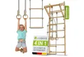 Produktbild: Juskys Sprossenwand, für Kinder, Kletterwand mit Strickseil, Turnringen und Klimmzugstange