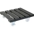 Produktbild: WAGNER Pflanzenroller WPC 38,5 x 38,5 x 11 cm I Blumenroller für Außenbereich + Innenbereich I Kübelroller aus FSC® Wood Plastic Composite, anthrazit I 2 Feststeller I Tragkraft 120 kg - 20054001