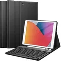 Produktbild: Fintie Tastatur Hülle für iPad 10.2 Zoll (9/8/ 7 Generation - 2021/2020/2019), Soft TPU Rückseite Gehäuse Schutzhülle mit Pencil Halter, magne... - Schwarz