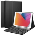 Produktbild: FINTIE Tastatur Hülle für iPad 10.2 Zoll (9/8/ 7 Generation - 2021/2020/2019), Soft TPU Rückseite Gehäuse Schutzhülle mit Pencil Halter, magnetisch Abnehmbarer Tastatur mit QWERTZ Layout, Schwarz