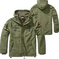 Produktbild: BWuM Tactical Windbreaker Zipper Fleece + Patch & Flaggen, Größe:L, Farbe:Oliv
