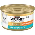 Produktbild: Gourmet Gold Raffiniertes Ragout Katzenfutter nass, mit Thunfisch, 12er Pack (12 x 85g)