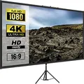 Produktbild: VEVOR 16:9 Beamer Leinwand Stativ 4K HD Stativ Leinwand Präsentationswand Projektionsfläche 160x95cm Projektionsleinwand Stativ 200-250cm höhenverstellbar ideal für Heimkino Tagungsraum Hochzeiten 70