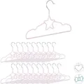 Produktbild: 20 x Kinderkleiderbügel Stern, Drahtbügel, Babybügel, dekorativ & platzsparend, Kinderbügel Metall, 30 cm, hellrosa