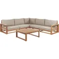 Produktbild: Garten Ecksofa Mit Tisch 5-sitzer Timor Modular Zertifiziertes Akazienholz Hellbraun