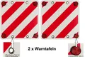 Produktbild: 2 x Warntafel Kunststoff 50x50 cm mit 4 Reflektoren Warnschild Heckträger 097604