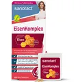 Produktbild: sanotact Eisen Komplex (100 Mini-Tabletten) • Mit 14mg Eisen hochdosiert, Kupfer, Folsäure, Vitamin C, B2, B6, B12 • Sofortwirkung bei Eisenmangel • Eisen für Blutbildung • 100% Vegan