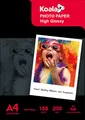 Produktbild: Koala Inkjet Hochglänzend Fotopapier DIN A4, 200 g/m², 100 Blatt, für Canon HP Epson Tintenstrahldrucker