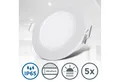 Produktbild: B.K.Licht LED Einbauleuchte 5er Set LED Bad Einbaustrahler, IP65 geschützt, flache LED Einbauspots, LED fest integriert, Neutralweiß, 4.000K, 350Lm, 3W, Kunststoff, 8,6 x 3 cm, Weiß