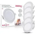 Produktbild: 5er Set LED Bad Einbaustrahler 230V flach, IP65, Badezimmer, neutralweiß Lochmaß 68mm, LED Spot, Deckenspots, Spots, Einbauleuchten, Einbauspot, ... - Weiß