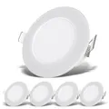 Produktbild: B.k.licht - 5er Set Led Bad Einbaustrahler 230v Flach, Ip65, Badezimmer, Neutralweiß Lochmaß 68mm, Led Spot, Deckenspots, Spots, Einbauleuchten, Einbauspot, Weiß