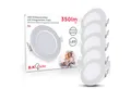 Produktbild: B.K.Licht LED Einbaustrahler 5er SET Bad Einbauleuchten IP65 Ultraflach 30mm weiß 3W 230V - BKL1545, LED fest integriert, 4000K - Neutralweiß, Feuchtraum-Einbauspots Decke mit Leuchtmittel 350lm 86mm Büro Flur