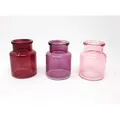 Produktbild: Sandra Rich GmbH Glas VASE Bottle Balanced. 3 kleine Flaschen ca 7,5 x 5,5 cm. Fuchsia - ROSA 1166-8-11