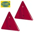 Produktbild: 2x HELLA Dreieck Rückstrahler Rot Reflektor für Anhänger PKW LKW KFZ 156 x 8mm