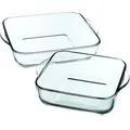 Produktbild: Pasabahce PB-15028 2er Set Quadratische Auflaufformen eckig 28x28x6cm & 22x22x6cm Glas Klar Küche