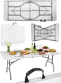 Produktbild: Campingtisch Buffettisch Epifit faltbar mit Koffer Klapptisch Garten Picknick Fest 180x69x73cm Weiss wasserdicht