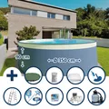 Produktbild: Stahlwandpool Set (10-teilig) hoch rund 350 x 90 cm, Stahl 0,3 mm anthrazit