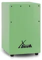 Produktbild: XDrum KC-37GN Kinder-Cajon - Kleine Cajon speziell für Kinder - Nur 36 cm hoch - Snare-Effekt durch stimmbare Gitarrensaiten - Grün