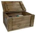 Produktbild: Kistenkolli Altes Land Truhe Hugo in verschiedenen Farben mit Deckel 50x36x26cm Aufbewahrungskiste Spielzeugkiste Dekorationskiste (braun)