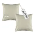 Produktbild: Esprit Home 2er Set Premium Kopfkissenbezug 40x40 Baumwolle - Grau - 2teilig - Kopfkissenbezüge mit Esprit-Logo gestickt - Doubleface - farblich passend zur Bettwäsche mit Reißverschluss