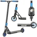 Produktbild: STAR SCOOTER Professional Freestyle Kick Stunt Scooter ab 8 Jahre | 110mm ABEC-9 Lager Alu Kinder City Roller mit HIC für Fortgeschrittene | Schwarz Blau