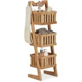 Produktbild: Relaxdays Badregal, Hellbraun, Holz, Holzwerkstoff, 23x77x20 cm, Badezimmer, Badezimmerregale, Badregale