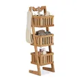 Produktbild: Relaxdays Badregal Bambus, 3 Ablagen, Allzweckregal, natur
