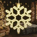 Produktbild: SALCAR 40cm Schneeflocken Deko Weihnachten, LED Schneeflocke Fenster Tür, Weihnachtsdeko Außen Innen Leuchtend Neonlicht XXL, Warmweiß