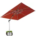 Produktbild: anndora Aluminium Ampelschirm 300 x 400 cm mit Kurbelsystem - Drehbar, Neigbar, Kippbar - Marktschirm, Gartenschirm - Farbe Terrakotta mit Bodenanker