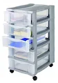 Produktbild: Spetebo Schubladenschrank mit 5 Schubladen und Rollen grau - 66 x 40 cm - preiwerter Bürocontainer rollbar Büro Arbeitszimmer