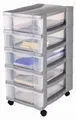 Produktbild: Spetebo Allzweckkiste Schubladenschrank rollbar - 66 cm - Rollcontainer (Stück, 1 St., Rollcontainer), Rollcontainer mit Schubladen in grau