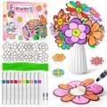 Produktbild: Bastelset Kinder ab 6 Jahre Blumen Malset, Geschenke für Mädchen 7 8 9 10 11 Jahren, DIY 3D Blume Basteln Malen Set für Kinder Kreatives Spielzeug Geburtstagsgeschenk Mädchen 5-12 Jahre