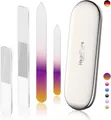 Produktbild: Glasnagelfeile und Shiner - 4PC doppelseitig geätzte Kristall Nagelfeilen und