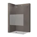 Produktbild: doporro Luxus Duschwand für Dusche Duschabtrennung 110x200cm Walk-In Dusche 10mm ESG-Sicherheitsglas Milchglas-Streifen inkl. Nanobeschichtung Bremen02MS