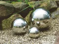 Produktbild: Dekokugel Edelstahl 3er Set glänzend - 15 / 20 / 30 cm - Garten Schwimm Kugel