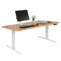 Produktbild: Schreibtisch MCW-D40, Computertisch, elektrisch höhenverstellbar 160x80cm 53kg MVG ~ Eiche-Dekor, weiß