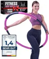Produktbild: SummerFan Hula Hoop Reifen Erwachsene (1,5 kg | 8 Teile) - Größenverstellbar & Stabil - Fitness Reifen zum Abnehmen (Ohne Wellen) - Weicher NBR Schaumstoff für Anfänger & Fortgeschrittene