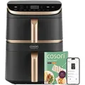 Produktbild: Cosori Heißluftfritteuse Turbo Tower Pro Smart, 10.8L (4,3 l + 6,5 l), Doppelkammer, Steuerung über VeSync-App, 2 starke Motoren, einzigartiges D... - Gold