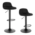 Produktbild: 2 x Barhocker Barstuhl höhenverstellbar Drehstuhl Samt Metall Schwarz BH317sz-2