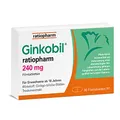Produktbild: Ginkobil® ratiopharm 240 mg Filmtabletten stärken die Gedächtnisleistung und Konzentrationsleistung* mit dem Extrakt aus Ginkgo biloba, 30 Filmtabletten